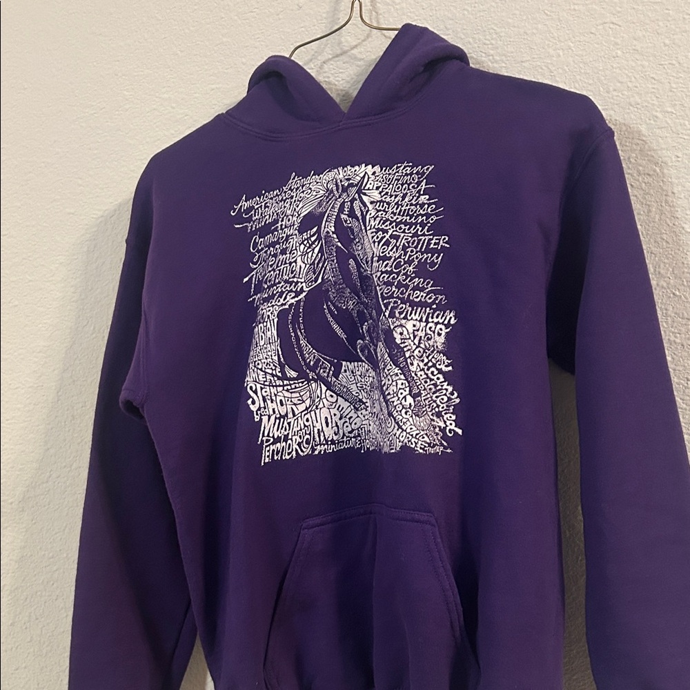 Purple Hoodie with Horse Graphic